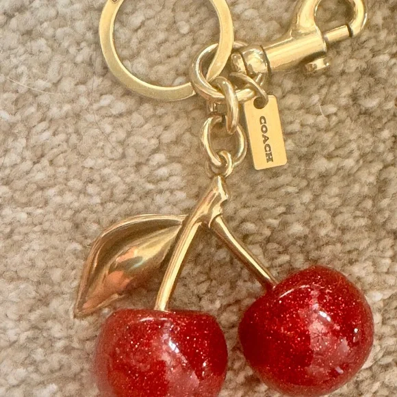Coach Glittery Red Cherry Keychain - Picture 6 of 15